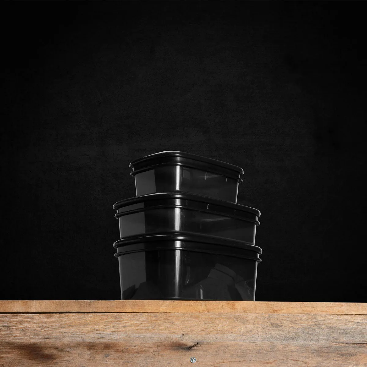 3pck Assorted Reusable Crib Containers - Black