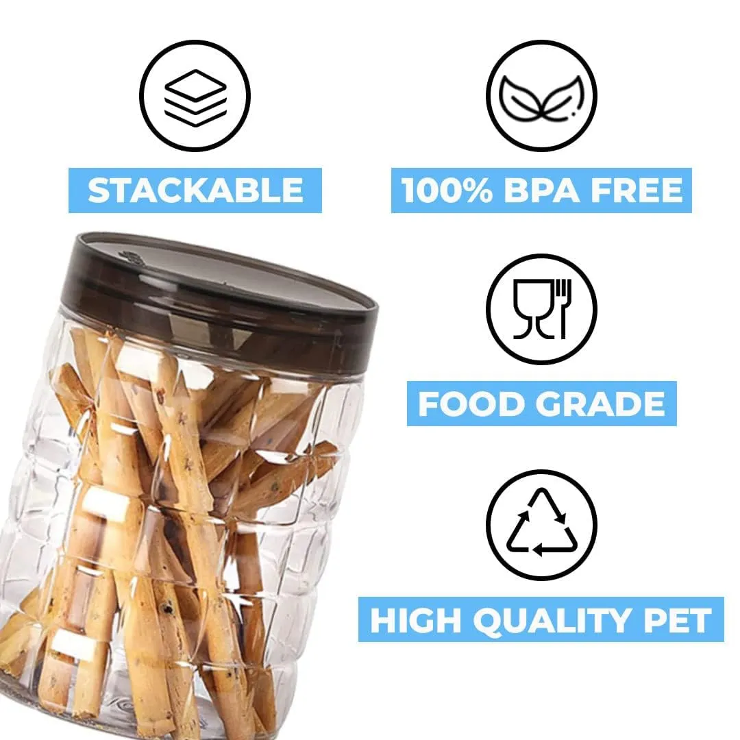 Kuber Industries Set of 12 Plastic Container Set | 1000ml, 500ml, 200ml I PET, Food Grade Plastic, 100% BPA Free | Airtight Container Set for Kitchen Storage |Small to Large, Transparent (Pack Of 3)