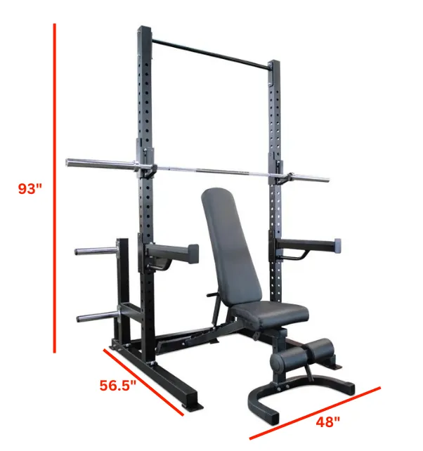 PL7353 Deluxe Squat Rack   45 LB Bar   FID Bench PACKAGE DEAL